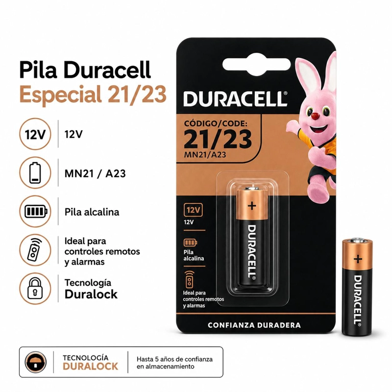 PILA DURACELL ESPECIAL  23 / 21 / MN21 / A23 DURALOCK 12V - 5
