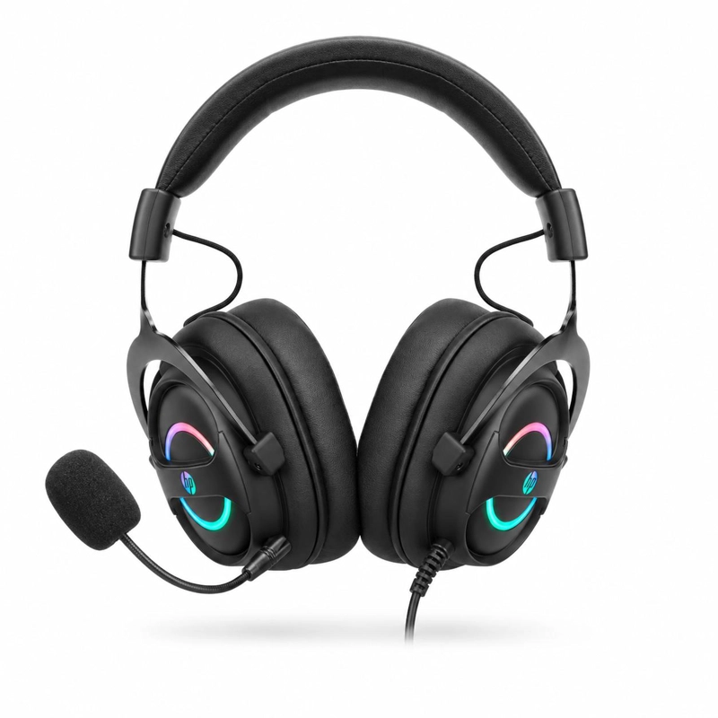 AUDÍFONOS GAMER HP HEADSET DHE8006 USB AUDIO 7.1 + ILUMINACIÓN RGB - 2