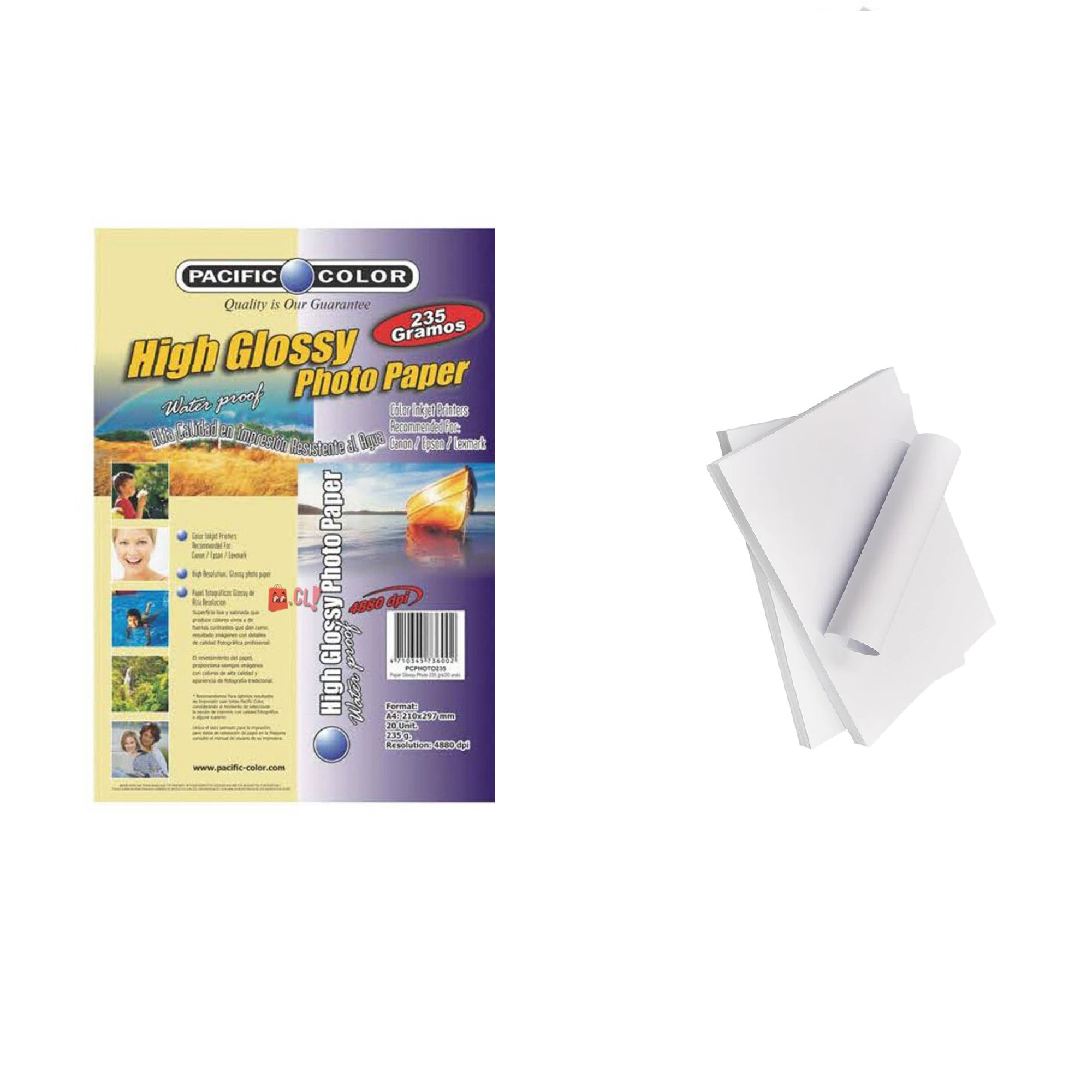 PAPEL FOTOGRÁFICO PACIFIC COLOR PREMIUM 235G HIGH QUALITY PACK 20 HOJAS - 2