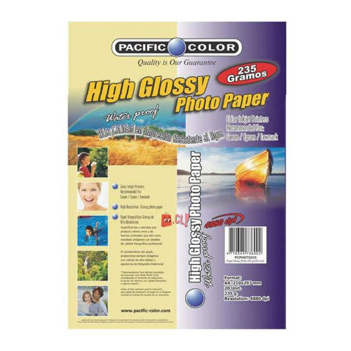 PAPEL FOTOGRÁFICO PACIFIC COLOR PREMIUM 235G HIGH QUALITY PACK 20 HOJAS - 5