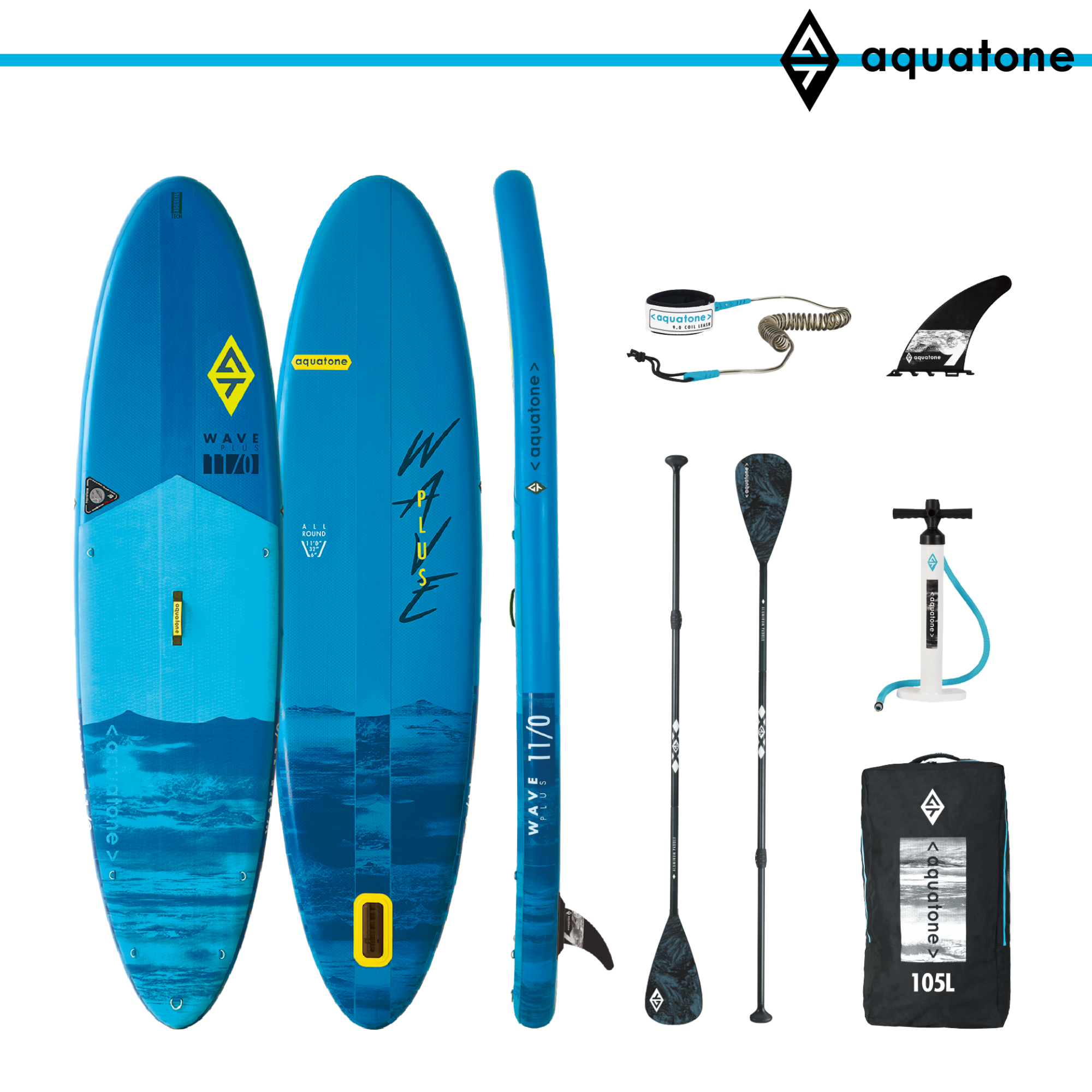 TABLA STAND UP PADDLE AQUATONE PVC WAVE PLUS 11,0'SUP KIT COMPLETO - 3