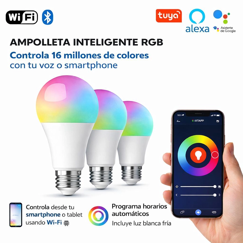 AMPOLLETA IRT E27 WIFIFR SMART WIFI COLORES E27 - 3