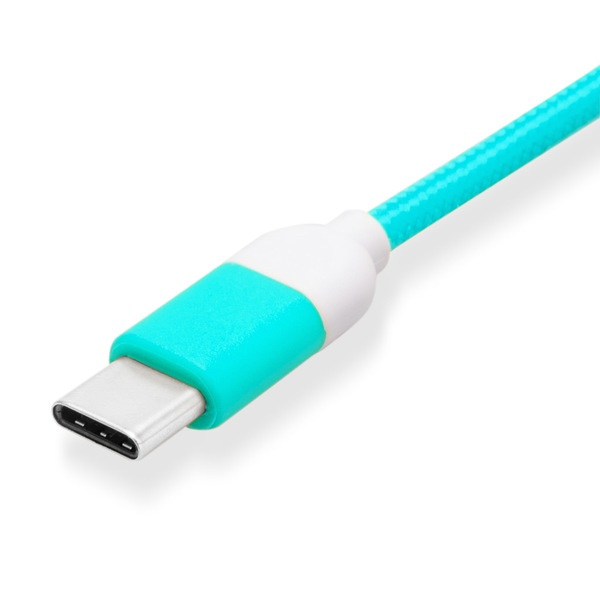 OEM CABLE DE DATOS TYPE-C REFORZADO 1M PANTONE ANDROIDAUTO GREEN