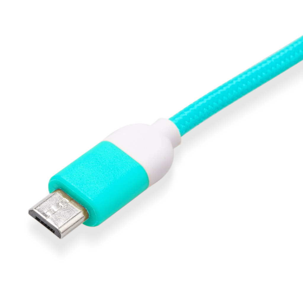 CABLE DE DATOS MICRO USB 1 MT PANTONE HIGH SPEED TURQUESA - 3