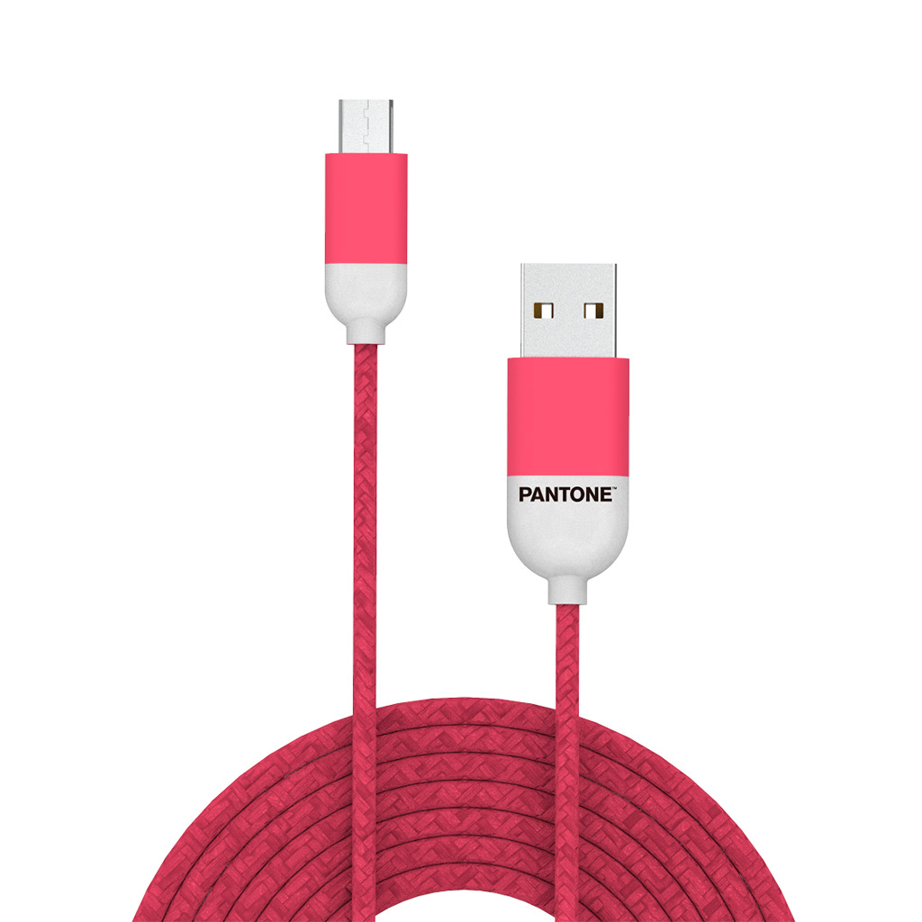 CABLE DE DATOS MICRO USB 1 MT PANTONE HIGH SPEED ROSADO - 2