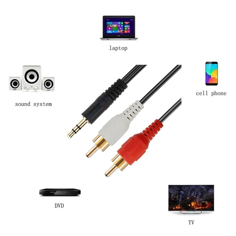 CABLE DE AUDIO ULINK (2X1) JACK 3.5MM A RCA 3 MT DELUXE LINE - 7