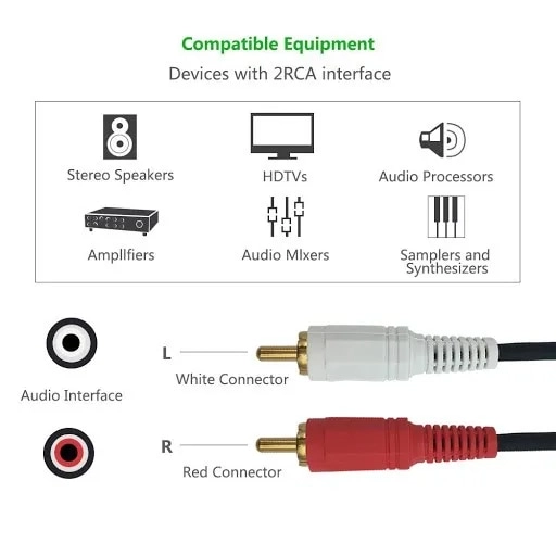 CABLE DE AUDIO ULINK (2X1) JACK 3.5MM A RCA 3 MT DELUXE LINE - 8