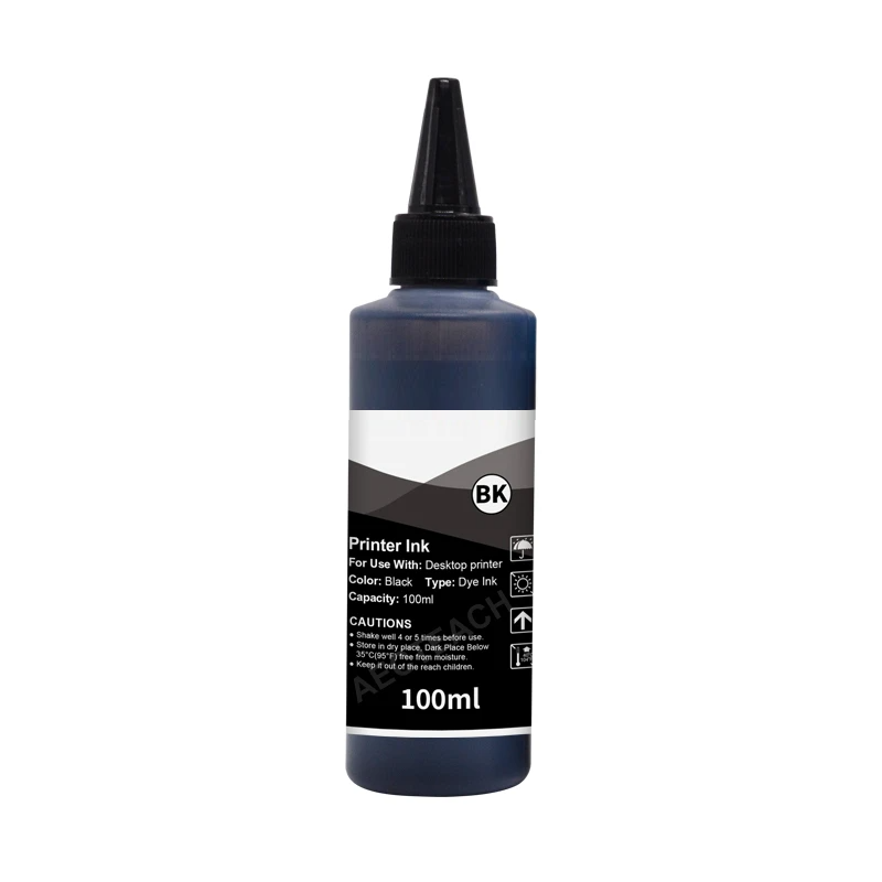 TINTA NEGRO PARA RECARGAR IMPRESORAS 100ML BLACK PREMIUM QUALITY - 1