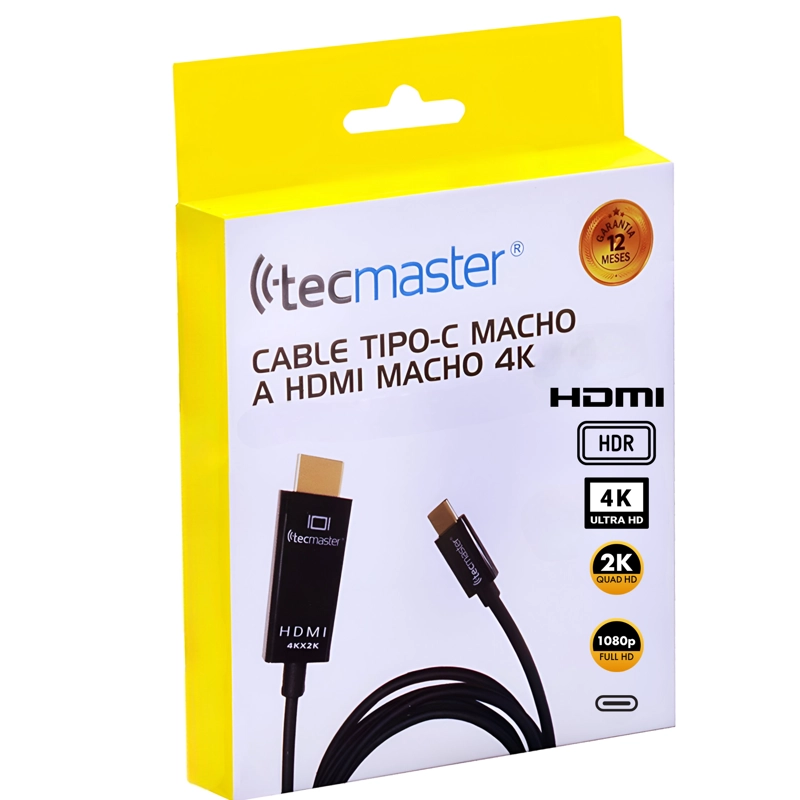 CABLE ALÁMBRICO TECMASTER HDMI TYPE-C 4K UHD 1.8M TM-100539 HIGH SPEED - 6