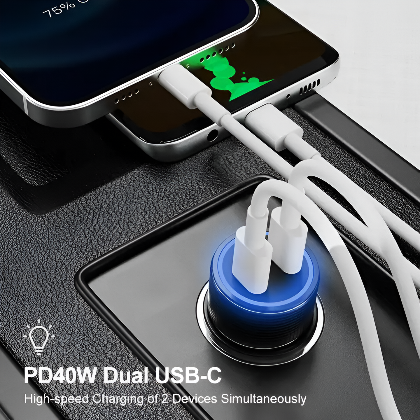 CARGADOR USB-C PARA AUTO DUAL PORT POWER DELIVERY 40W TM-200542 - 8