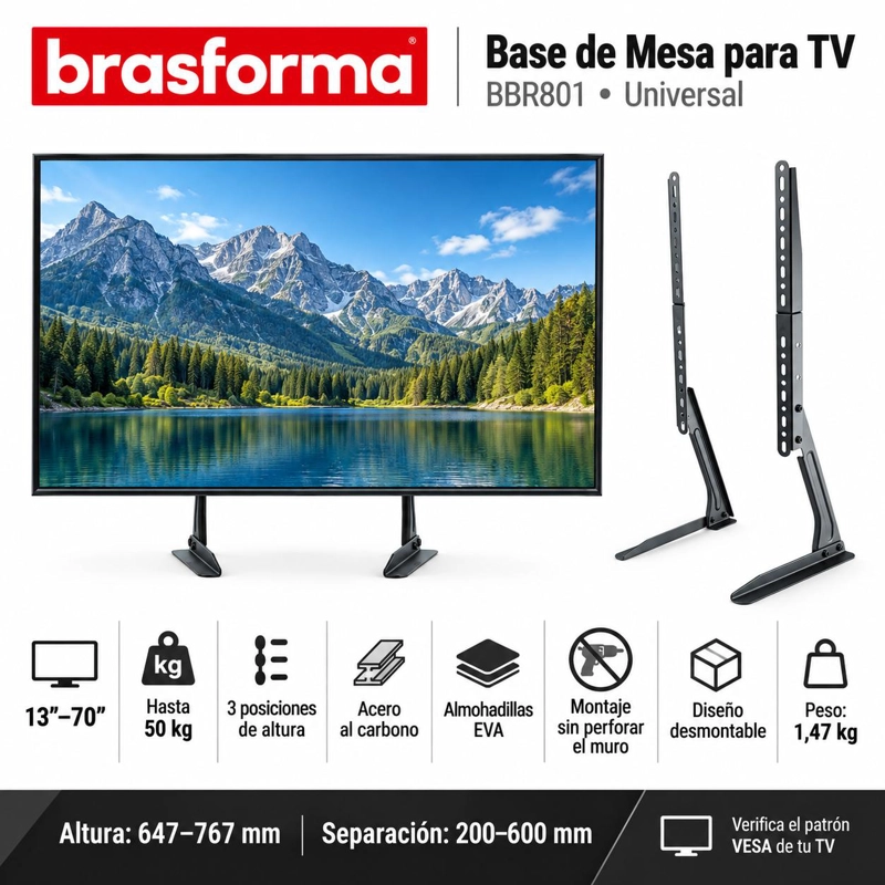 SOPORTE TV PHILCO FIJO 32"A 55"REFORZADO 50 KG MAX 32550 - 7