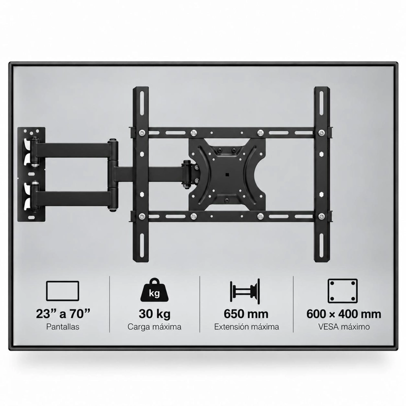 SOPORTE DE TV CON BRAZO DE 65CM PARA 70' MAX ACERO REFORZADO - 4