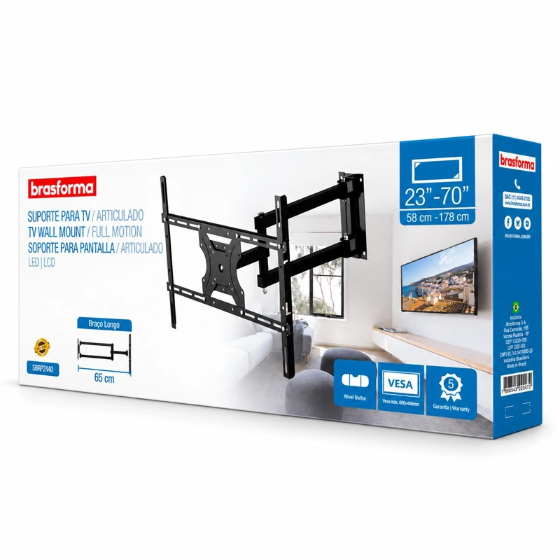 SOPORTE DE TV CON BRAZO DE 65CM PARA 70' MAX ACERO REFORZADO - 9