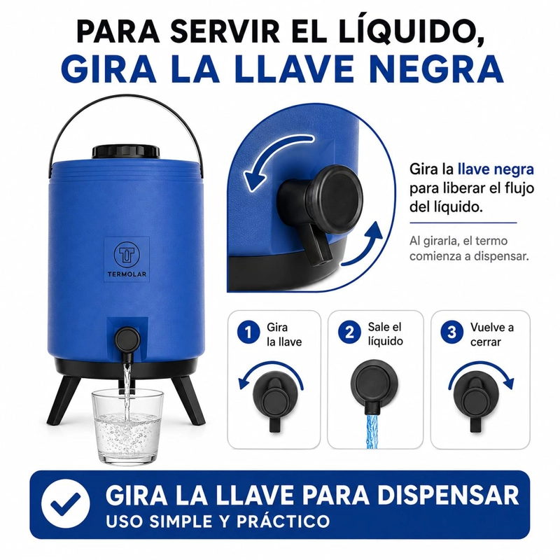 MAXI TERMO DE 15 LITROS TERMOLAR DE ALTA EFICIENCIA - AZUL - 5