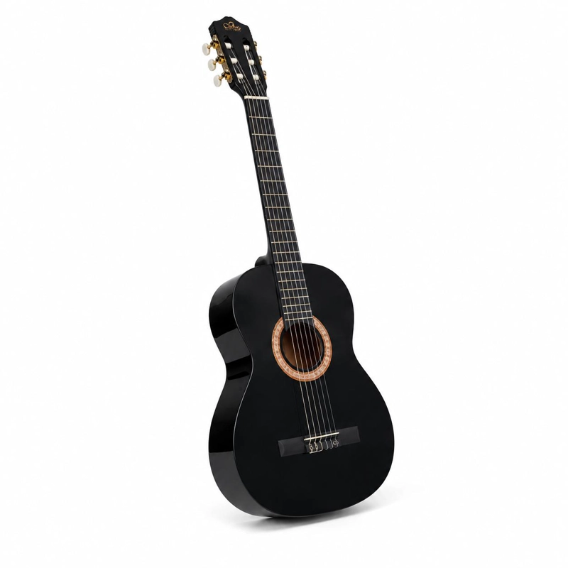 GUITARRA CLASICA SEVILLANA 39” NEGRO CON ALMA + FUNDA 8448 - 3