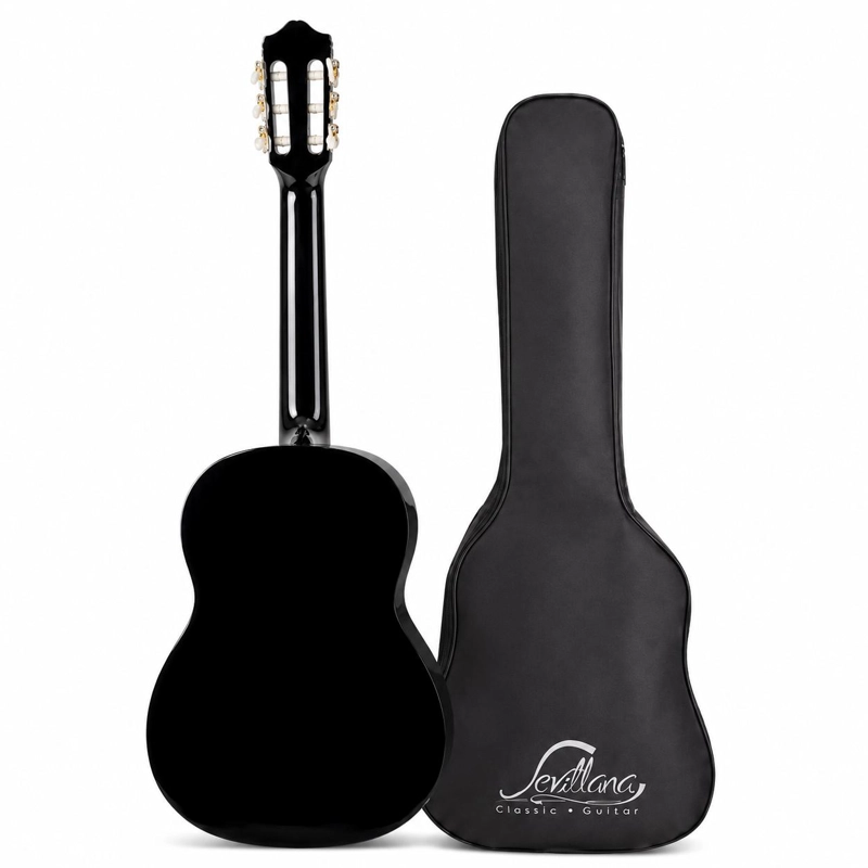 GUITARRA CLASICA SEVILLANA 39” NEGRO CON ALMA + FUNDA 8448 - 7