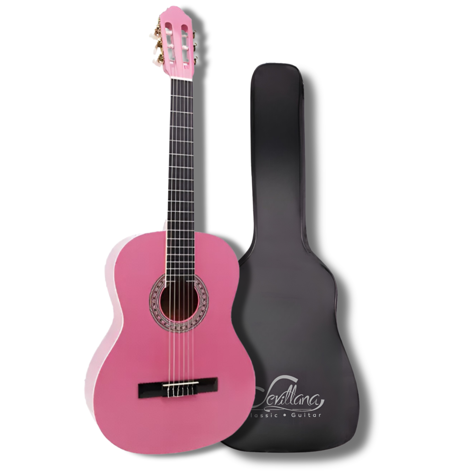 GUITARRA CLASICA SEVILLANA ROSADA 39” CON ALMA Y FUNDA 8451 - 1