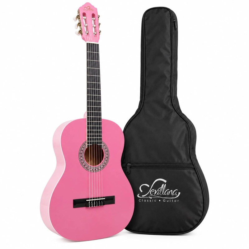 GUITARRA CLASICA SEVILLANA ROSADA 30 CON ALMA + FUNDA 8457