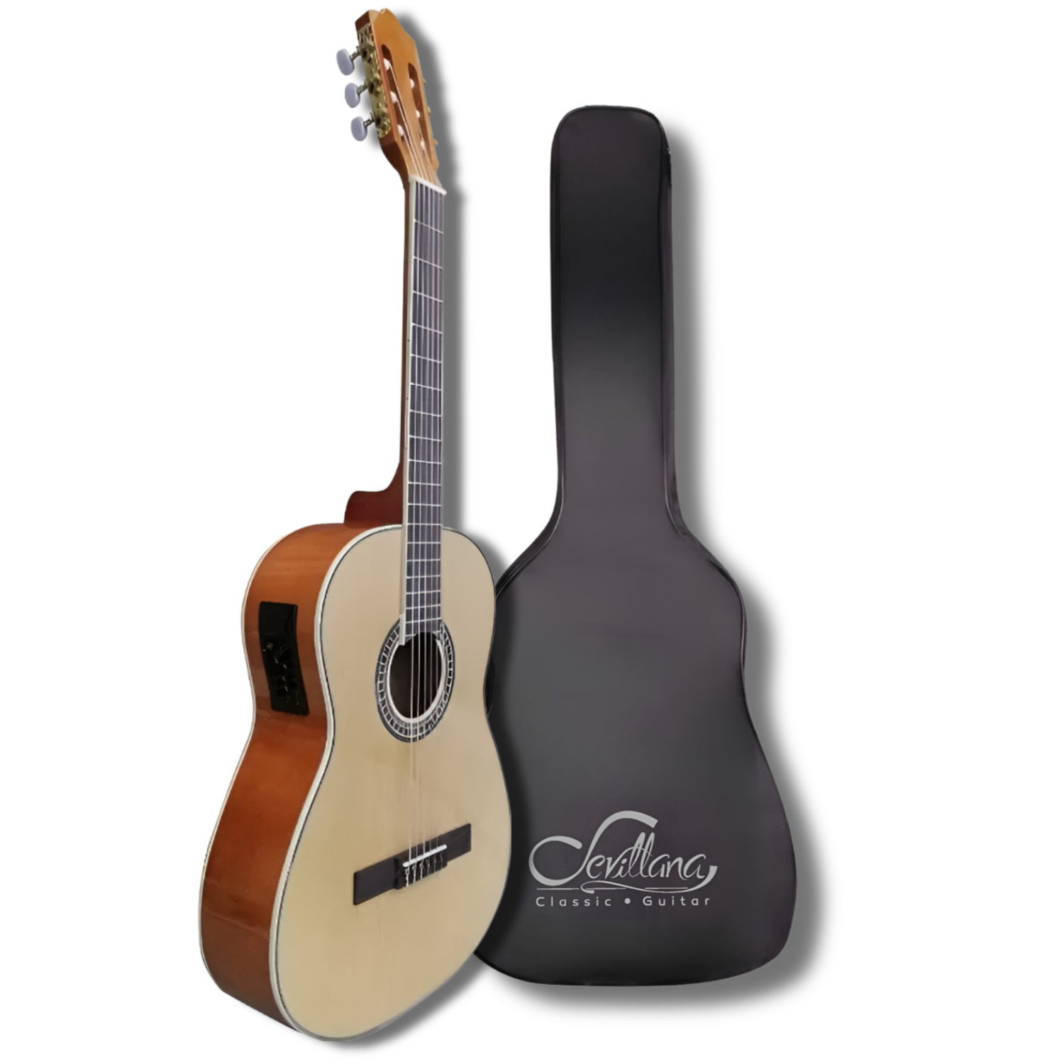 GUITARRA ELECTROACUSTICA SEVILLANA 39” CON ALMA + FUNDA 8941 - 1