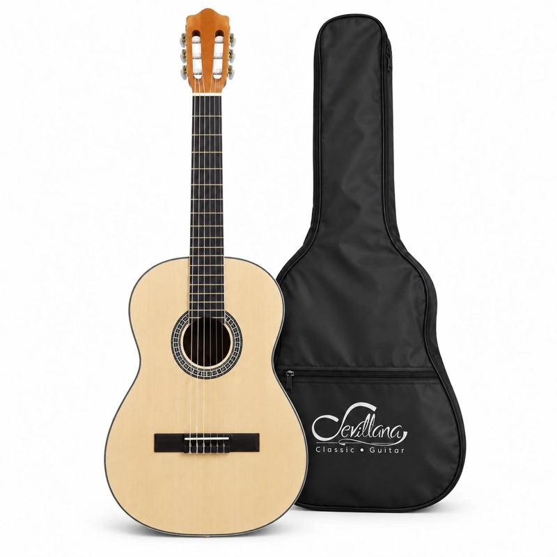 GUITARRA ELECTROACUSTICA SEVILLANA 39” NATURAL ESTANDAR CON ALMA AJUSTABLE Y FUNDA 8941 - 3
