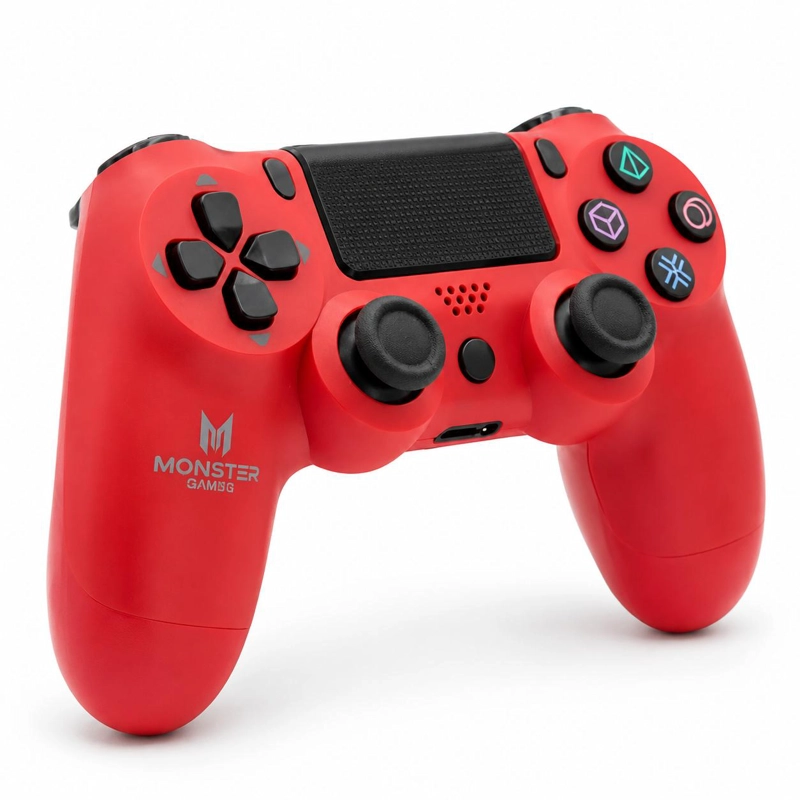 GAMEPAD UNIVERSAL MONSTER GAMES INALÁMBRICO MONSTER MULTIPLATAFORMAS ROJO - 3