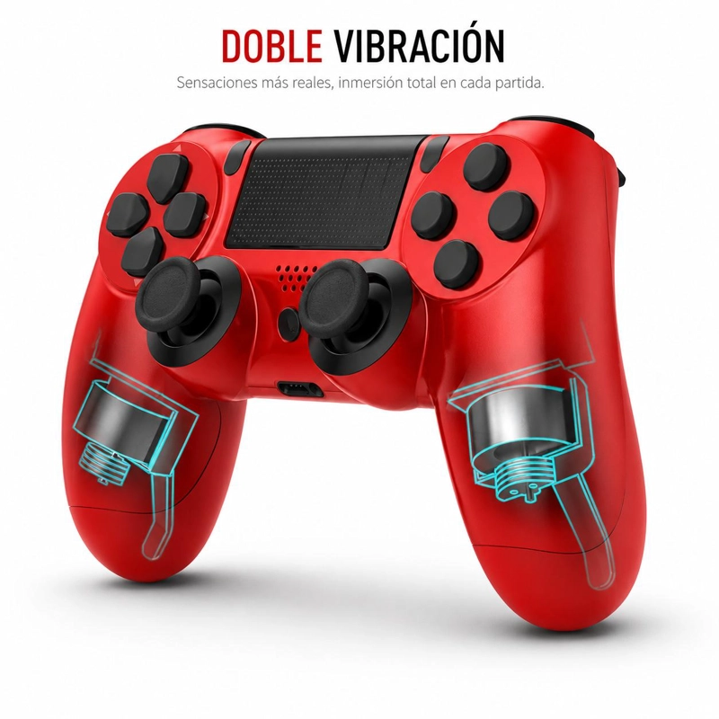 GAMEPAD UNIVERSAL MONSTER GAMES INALÁMBRICO MONSTER MULTIPLATAFORMAS ROJO - 4