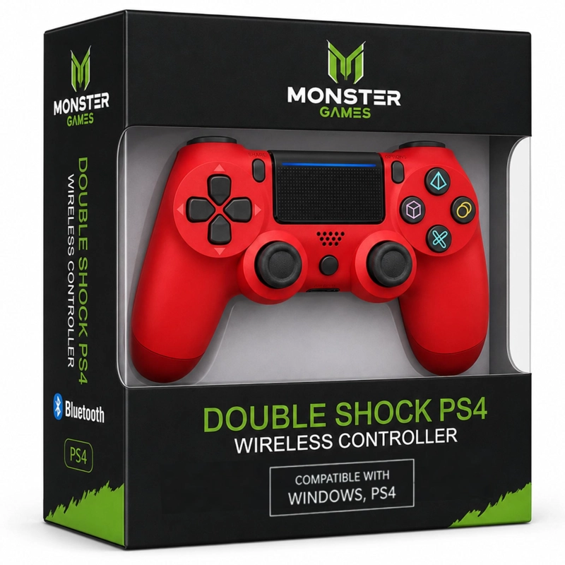 GAMEPAD UNIVERSAL MONSTER GAMES INALÁMBRICO MONSTER MULTIPLATAFORMAS ROJO - 6