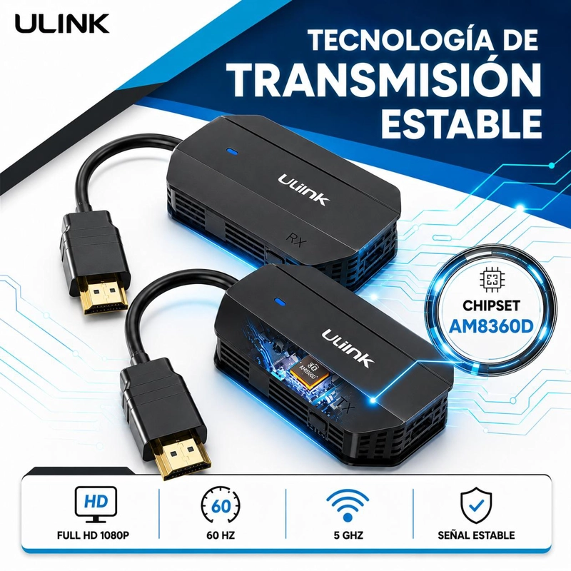 TRANSMISOR HDMI INALAMBRICO PROFESIONAL 1080P HIGH SPEED 20M - 5
