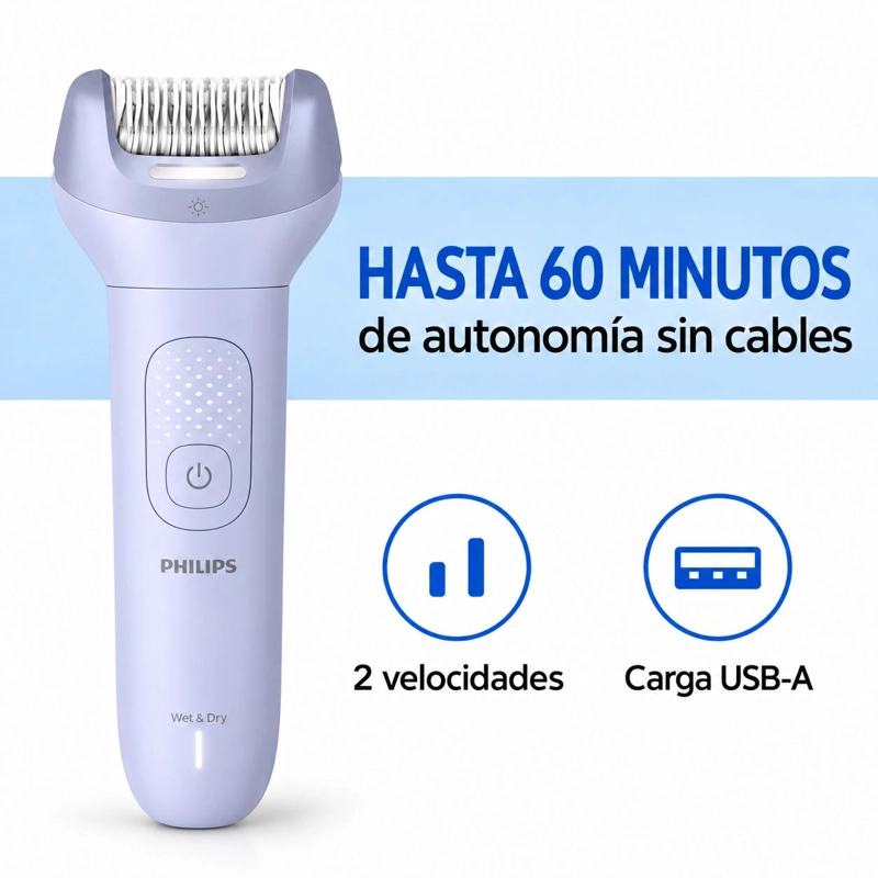 DEPILADORA PHILIPS RECARGABLE WET & DRY (USO HUMEDO O SECO) - 4