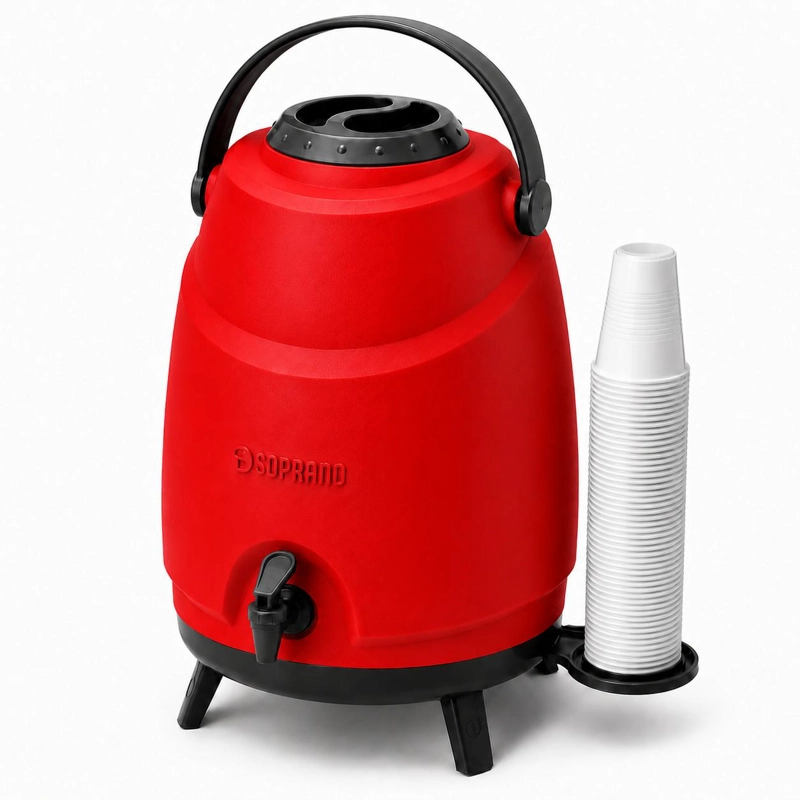 MAXI TERMO 12 LITROS SOPRANO ROJO PARA AGUA FRIA Y CALIENTE - 8