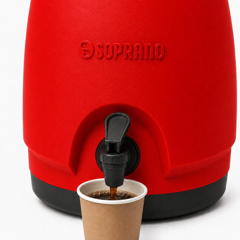 MAXI TERMO 12 LITROS SOPRANO ROJO PARA AGUA FRIA Y CALIENTE - 9