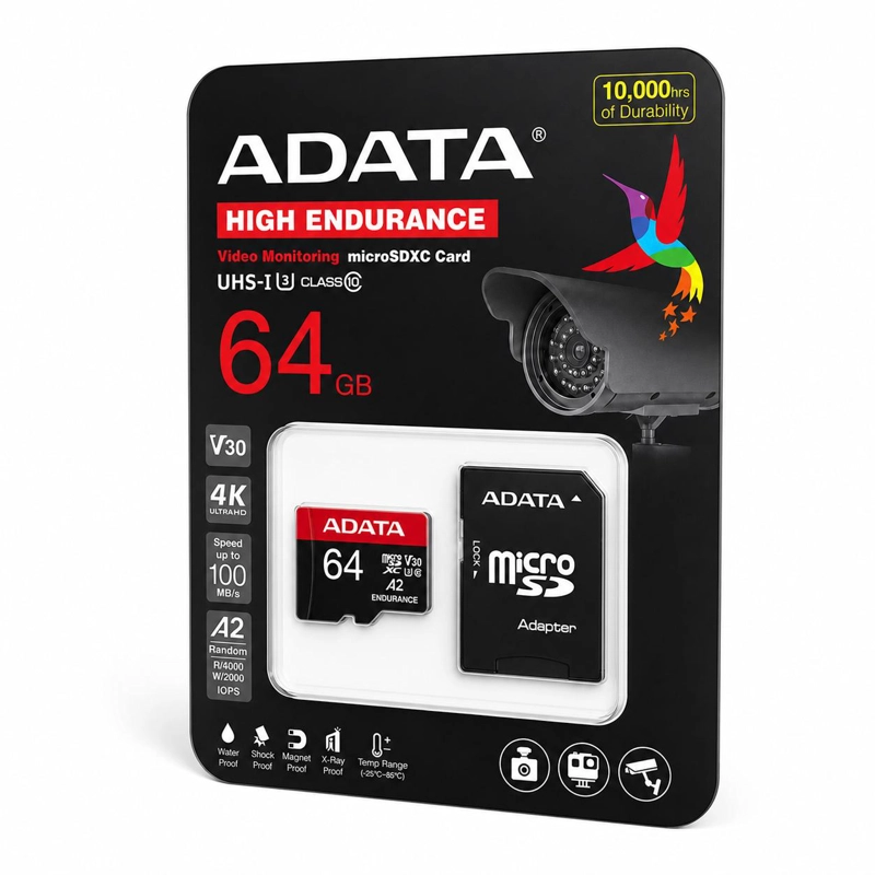 MEMORIA MICRO SD ADATA 64GB CLASE 10 PARA 4K HIGH ENDURANCE - 2