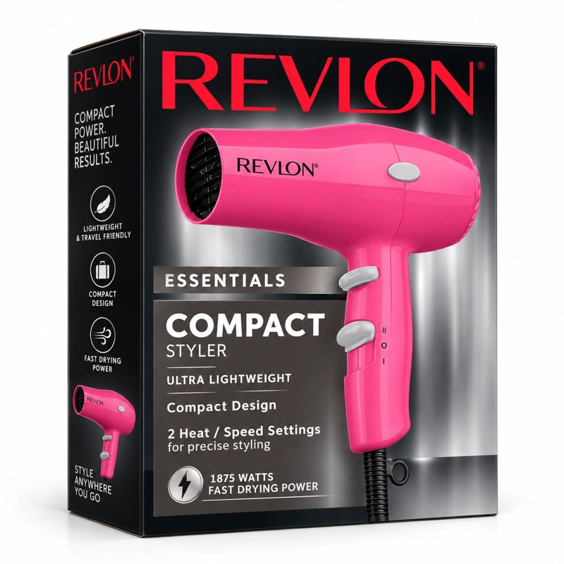 SECADOR DE CABELLO REVLON 1850 W DR5260 IONIC ROSADO ULTRA COMPACTO - 6