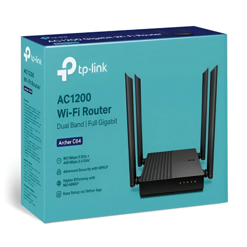 ROUTER TP-LINK ARCHER C64 AC1200 GIGABIT DUAL BAND MU-MIMO - 8