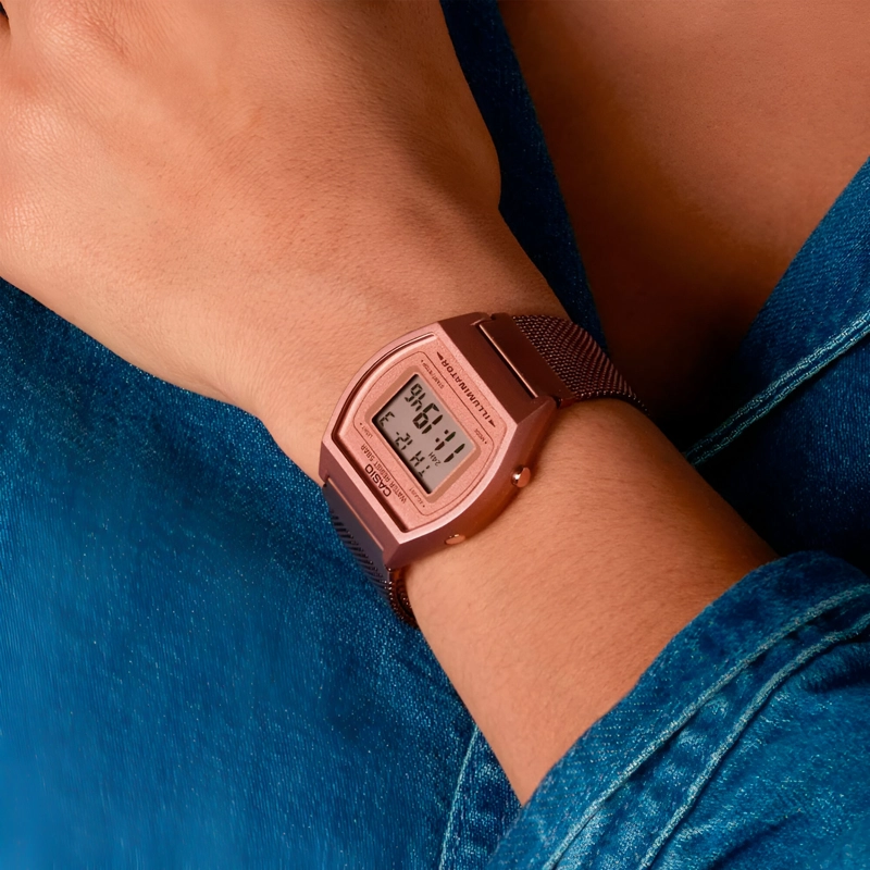 RELOJ DIGITAL CASIO ORO ROSA MUJER B640WMR-5ADF - 5