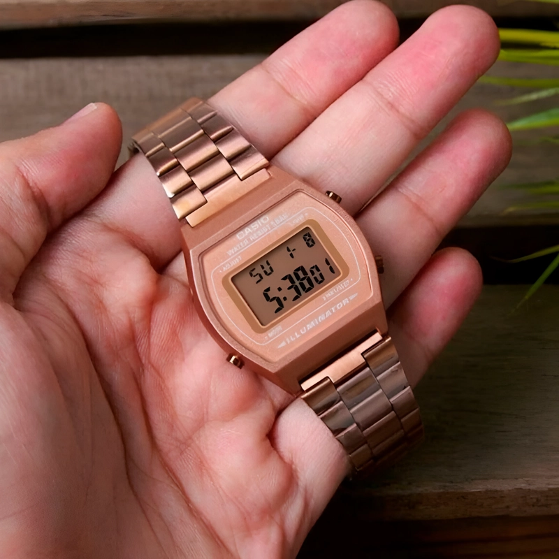 RELOJ DIGITAL CASIO ORO ROSA MUJER B640WMR-5ADF - 6