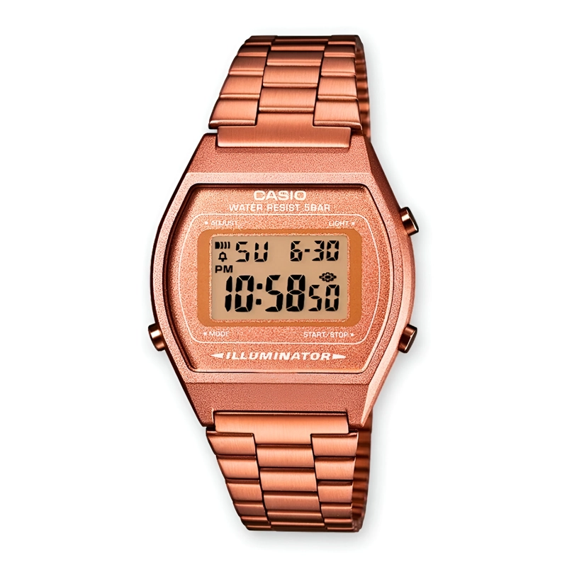 RELOJ DIGITAL CASIO ORO ROSA MUJER B640WMR-5ADF - 7