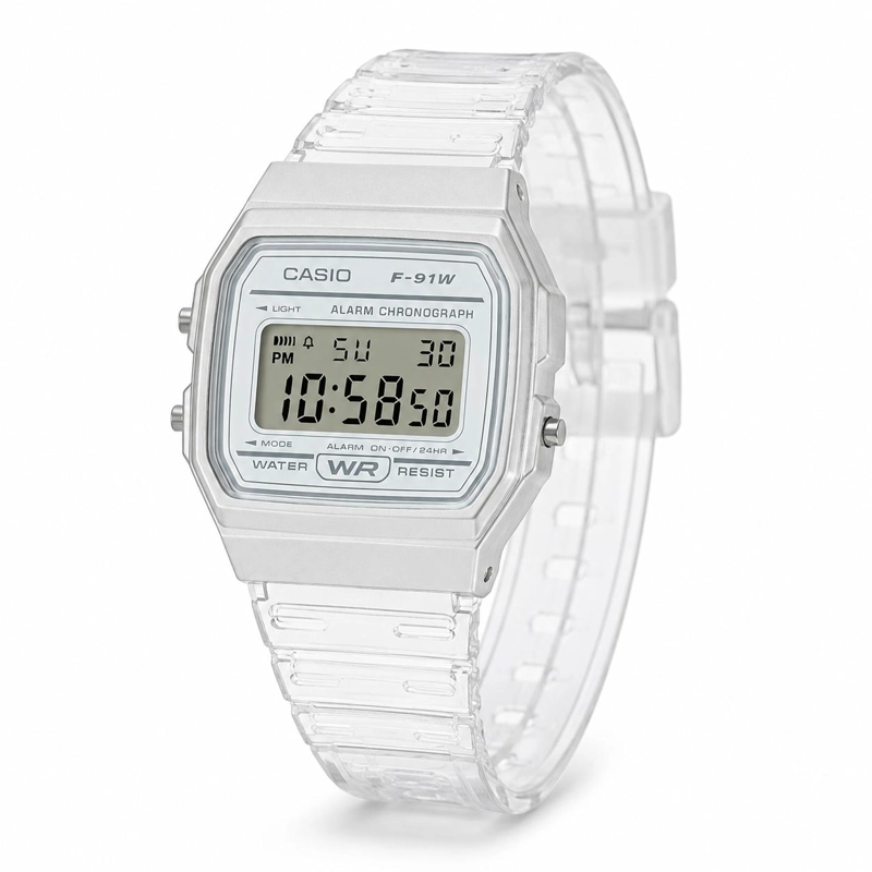 RELOJ DIGITAL CASIO MUJER SILVER F-91WS-7DF - 1