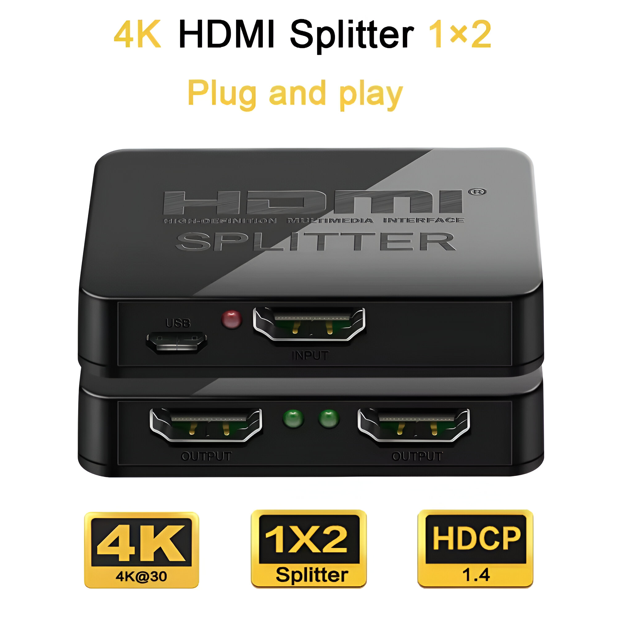 SPLITTER ALÁMBRICO HDMI 4K ACTIVO 2 TV UHD 255MHZ BIRLINK BR10196 - 8