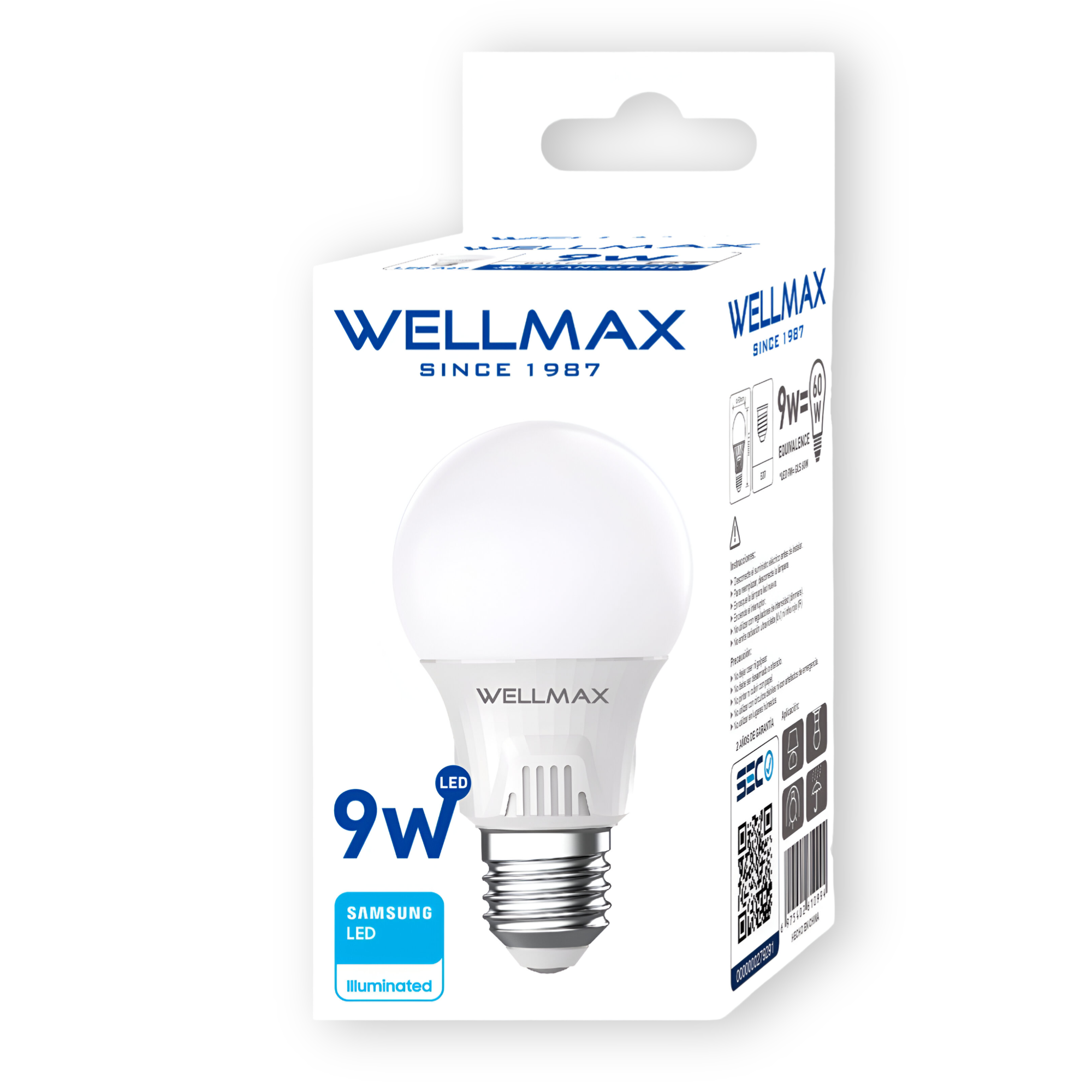 AMPOLLETA LED OEM BALLET A60 9 W C WELLMAX E-27 9 W LUZ CALIDA 810LM LED SAMSUNG - 3