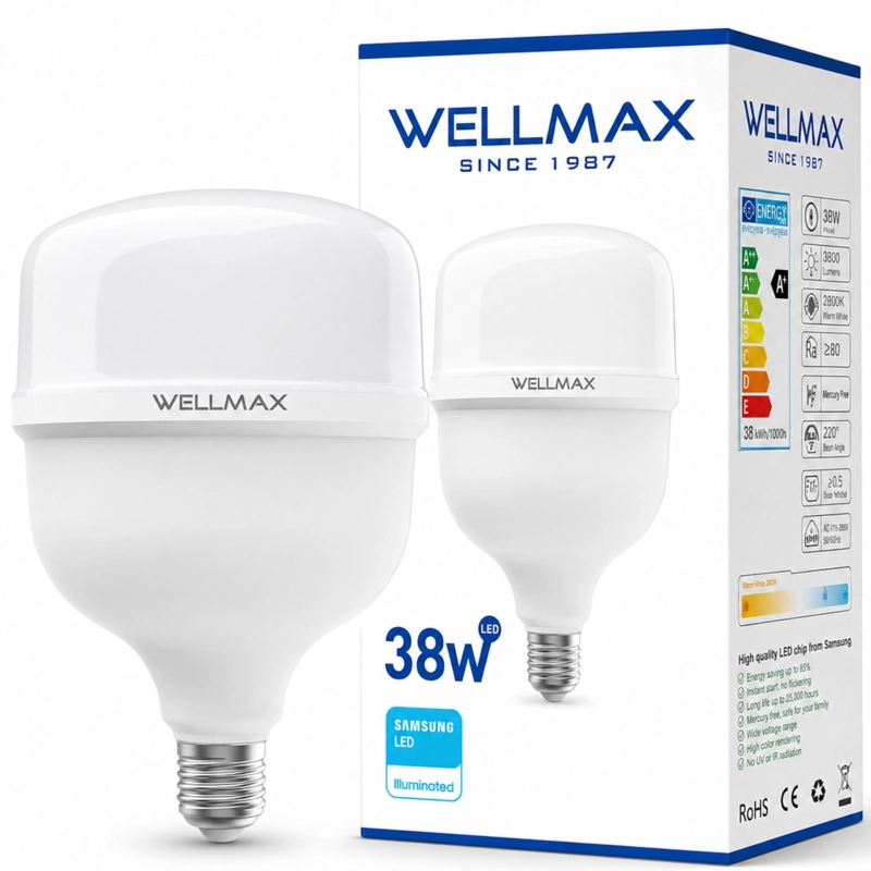 AMPOLLETA LED OEM ECOLITE T115 38 W WELLMAX 38 W HIGH POWER PROFESSIONAL LINE T115 - 7
