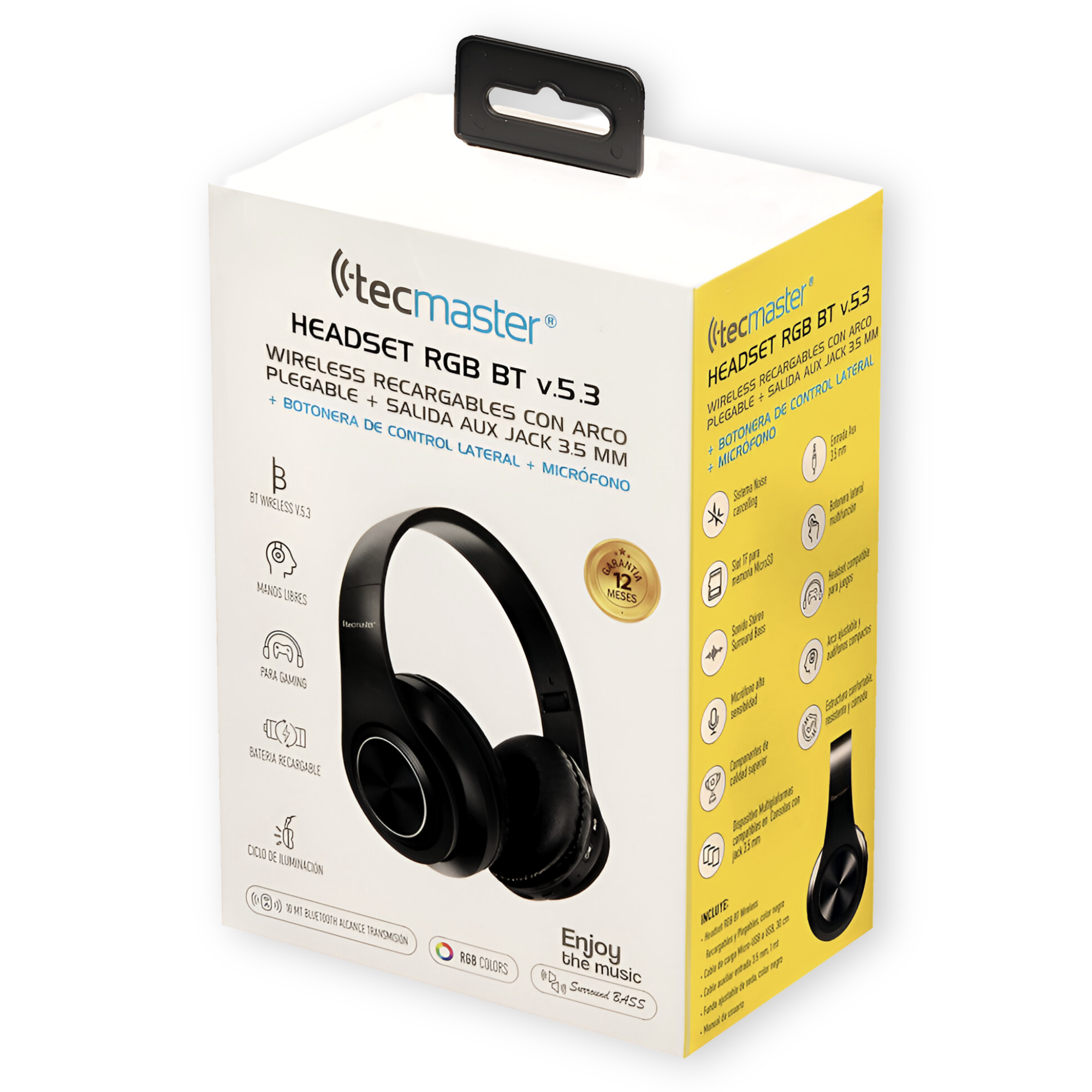 AUDIFONOS BLUETOOTH 5.3 RGB PLEGABLE MULTIFUNCIONALES SD/MP3 - 9
