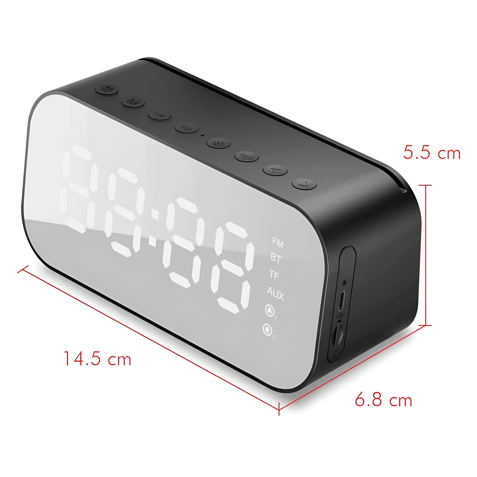 PARLANTE BLUETOOTH HAVIT M3 CON DESPERTADOR/ TERMOMETRO/ RADIO - 5