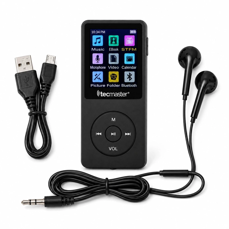 REPRODUCTOR MP3 16GB BLUETOOTH 5.0 TECMASTER TM-300523 NEGRO - 6