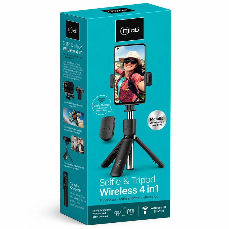SOPORTE KIT SELFIE TRIPODE BLUETOOTH (4EN1) MULTIPROPOSITO - 7