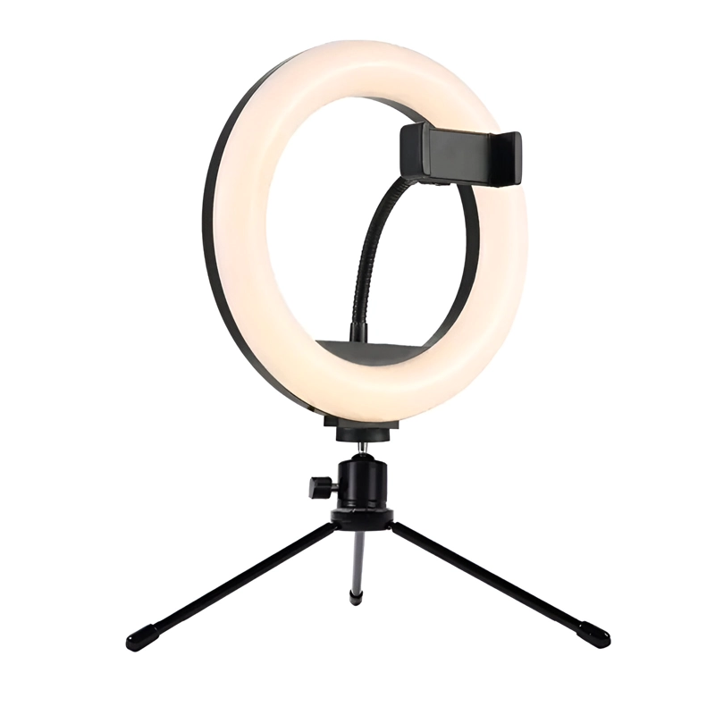 ARO DE LUZ LED AJUSTABLE DE 26CM CON TRIPODE + SOPORTE - 2