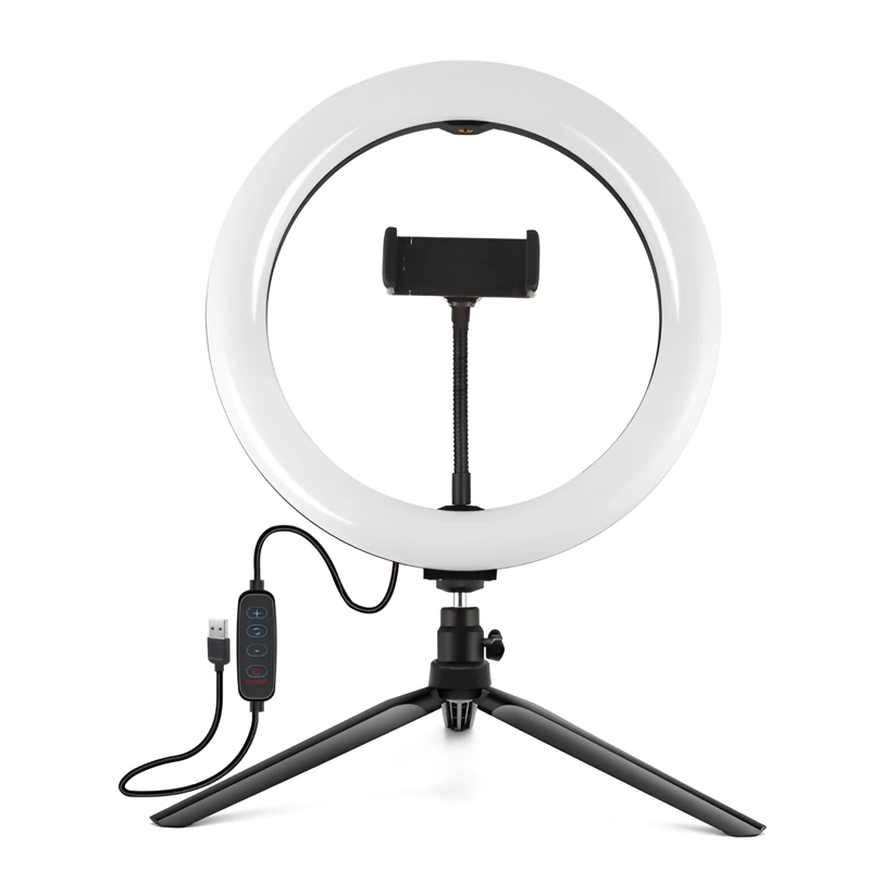 ARO DE LUZ LED AJUSTABLE DE 26CM CON TRIPODE + SOPORTE - 3