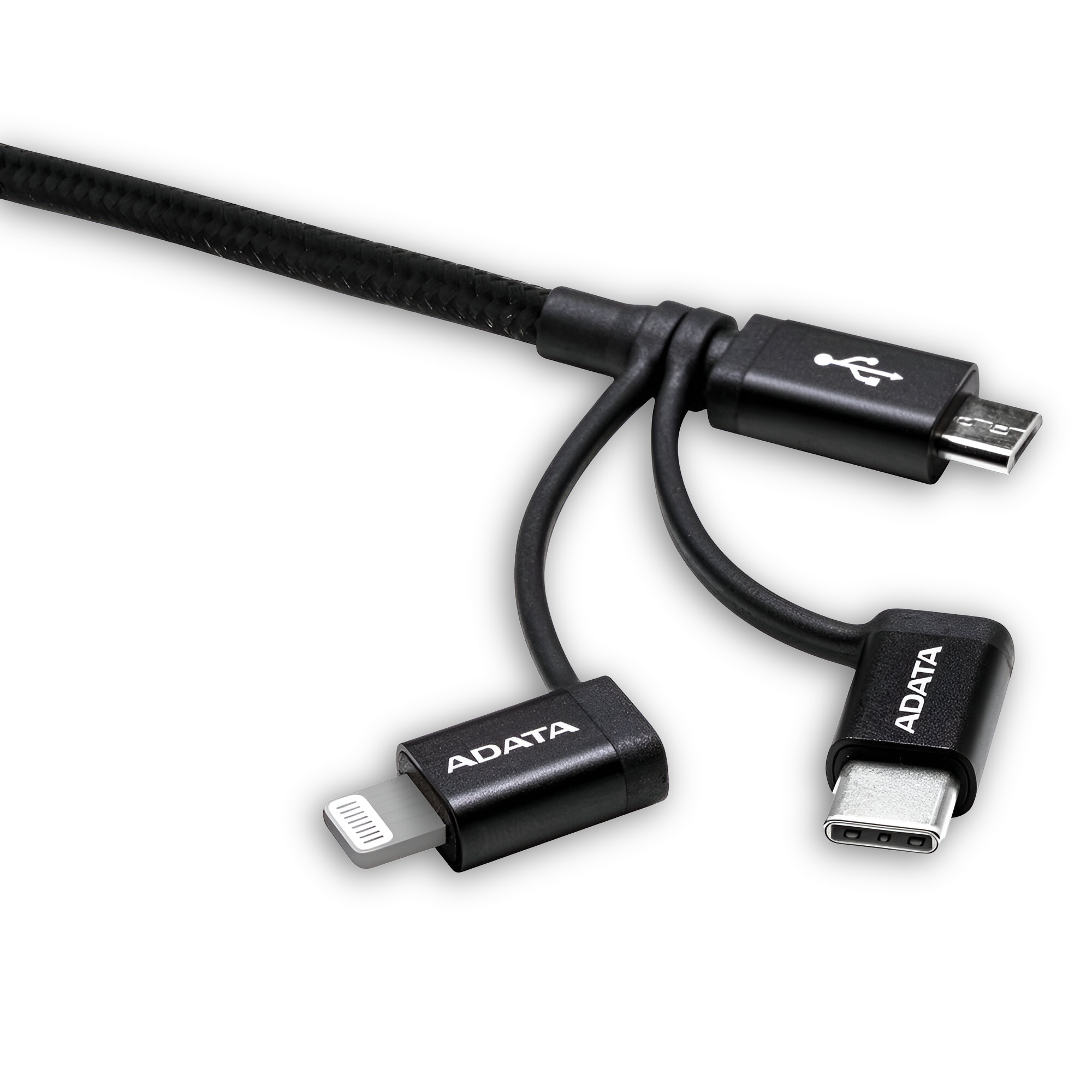CABLE USB ADATA (3EN1)  USB-C + MICRO USB + LIGHTNING MFI 1M - 2
