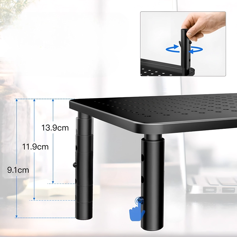 BASE PARA SOPORTAR MONITOR AJUSTABLE 12 KG MAX ALUMINUM DESK - 6