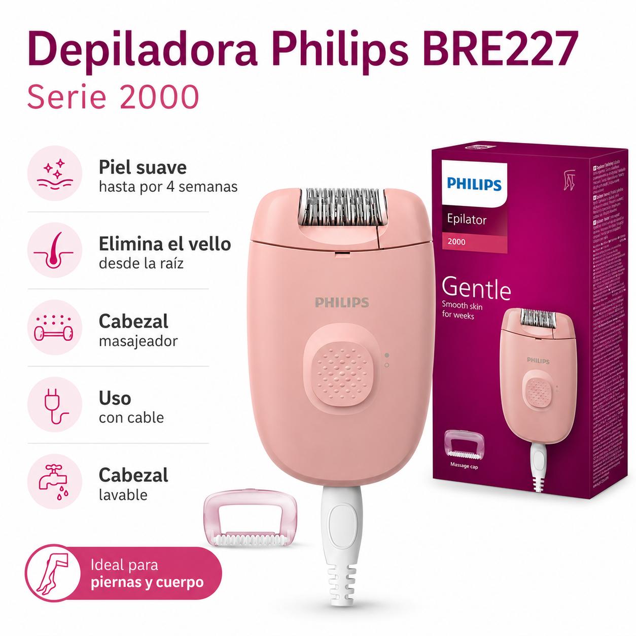 DEPILADORA PHILIPS SMOOTH SKIN BRE SERIE 2000 EFFICIENCY - 7
